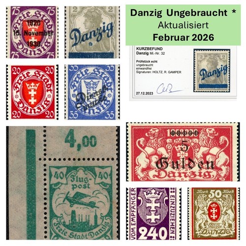 Danzig briefmarke ungebraucht - briefmarke,
