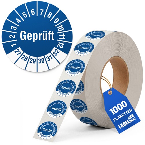 1000 prüfplaketten geprüft - prüfplaketten,